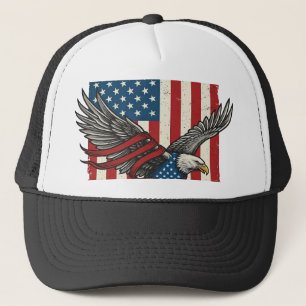 Vintage-Adler-Flagge-Vektor-patriotisches-Shirt-De Truckerkappe