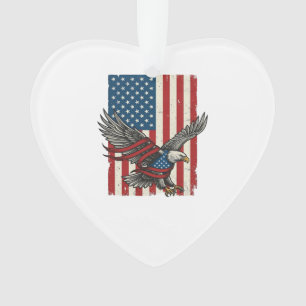 Vintage-Adler-Flagge Vektor Patriotisches T-Shirt- Ornament
