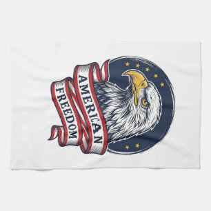 Vintage Adler Patriotisches Band Vektor-Shirt-Desi Geschirrtuch