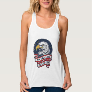 Vintage-Adler-patriotisches Band-Vektor-Shirt-Desi Tank Top