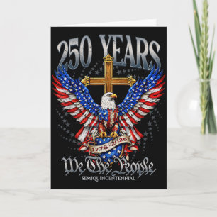 Vintage Adler USA-Flagge 250 Jahre 1776-2026 250.  Karte