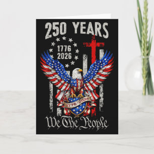 Vintage Adler USA-Flagge 250 Jahre 1776-2026 250. Karte
