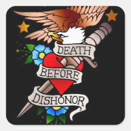 Vintage Adlertätowierung Quadratischer Aufkleber