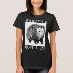 Vintage Adopt A Cat Possum Japanischer Opossum T-Shirt