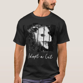 Vintage Adoptiere eine Katze Opossum T-Shirt
