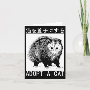 Vintage Adoptiere eine Katze Possum Japanischer Op Karte