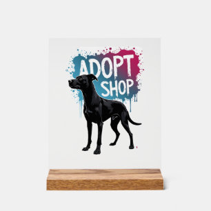 Vintage Adoptiere Nicht Kaufen Hund Graffiti Rettu Acrylschild