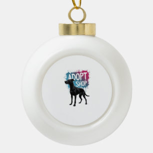Vintage Adoptiere Nicht Kaufen Hund Graffiti Rettu Keramik Kugel-Ornament