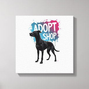 Vintage Adoptiere Nicht Kaufen Hund Graffiti Rettu Leinwanddruck