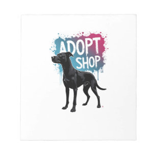 Vintage Adoptiere Nicht Kaufen Hund Graffiti Rettu Notizblock