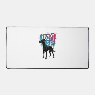 Vintage Adoptiere Nicht Kaufen Hund Graffiti Rettu Schreibtischunterlage