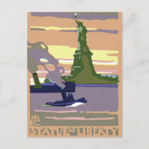 Vintage Adressänderung, Freiheitsstatue NYC Ankündigungspostkarte