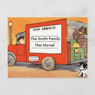 Vintage Adressenänderung mit Umzug Ankündigungspostkarte