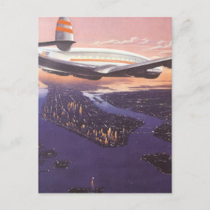 Vintage Adresswechsel, Flugzeug Hudson River Ankündigungspostkarte