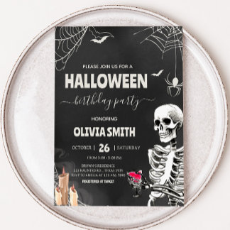 Vintage Adult Gothic Halloween Geburtstagsparty Einladung