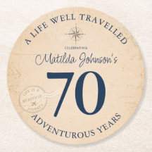 Vintage Adventure Travel 70th Birthday Party