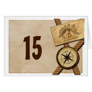 Vintage Adventure Wedding Tischnummer Card