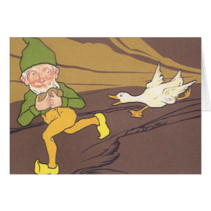 Vintage Aesop Fable Gans, die das Goldene Ei beher