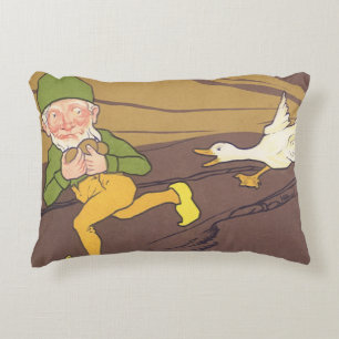 Vintage Aesop Fable Gans, die das Goldene Ei beher Dekokissen