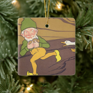 Vintage Aesop Fable Gans, die das Goldene Ei beher Keramikornament