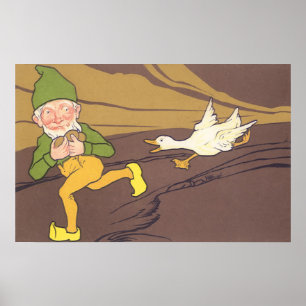 Vintage Aesop Fable Gans, die das Goldene Ei beher Poster