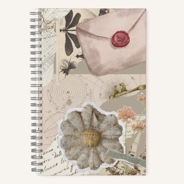 Vintage Aesthetic Collage Notebook Notizbuch (Vorderseite)