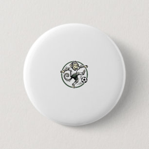 Vintage-Affen-Fußballspieler-Gravur-Shirt-Design Button