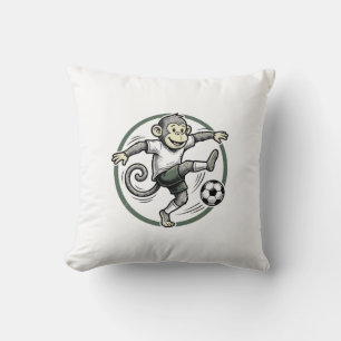 Vintage-Affen-Fußballspieler-Gravur-Shirt-Design Kissen