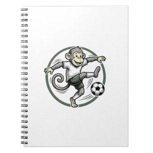 Vintage-Affen-Fußballspieler-Gravur-Shirt-Design Notizblock
