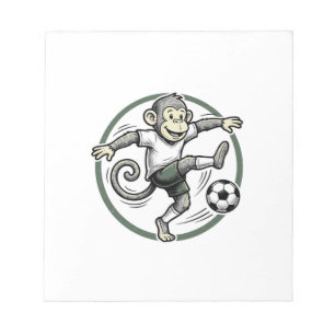Vintage-Affen-Fußballspieler-Gravur-Shirt-Design Notizblock