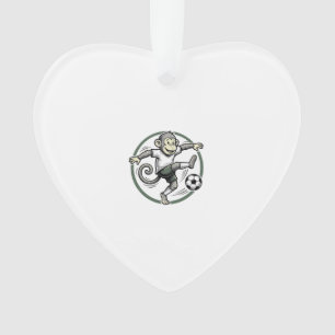 Vintage-Affen-Fußballspieler-Gravur-Shirt-Design Ornament