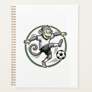 Vintage-Affen-Fußballspieler-Gravur-Shirt-Design Planer