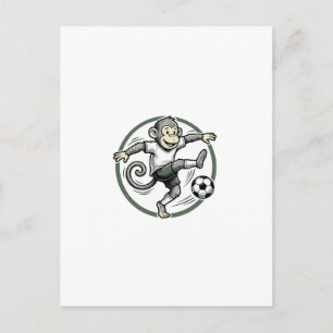Vintage-Affen-Fußballspieler-Gravur-Shirt-Design Postkarte