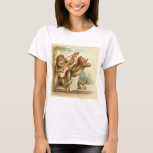 Vintage, Affen spielen Musikinstrumente T-Shirt