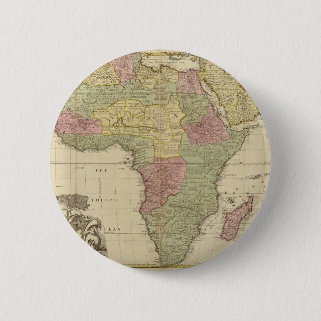 Vintage Afrika-Karte 1725 Button (Vorderseite)