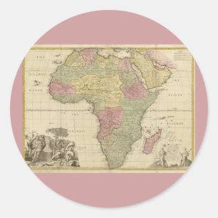 Vintage Afrika-Karte 1725 Runder Aufkleber