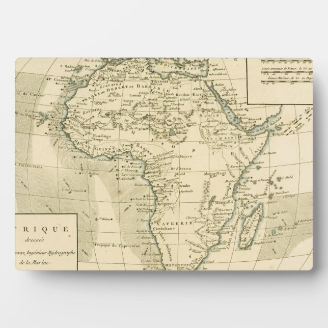 Vintage Afrika-Karte Fotoplatte (Vorderseite)