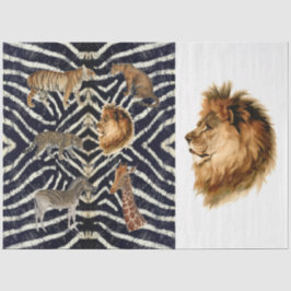 Vintage Afrika Karte Lion Botanische Dekoupage Seidenpapier