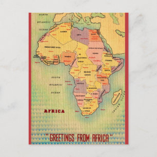 Vintage-Afrika-Karte Postkarte