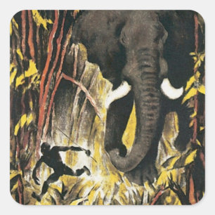Vintage Afrika Quadratischer Aufkleber