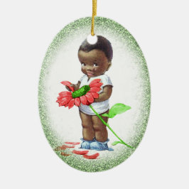 Vintage afrikanische amerikanische keramikornament