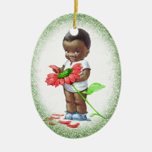 Vintage afrikanische amerikanische keramikornament