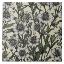 Vintage afrikanische Lily-Blume Fliese