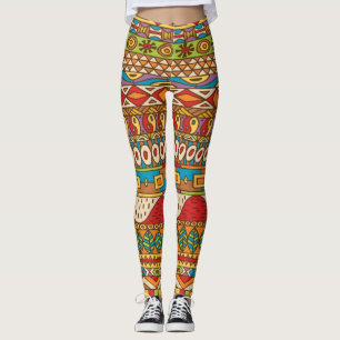Vintage afrikanische Muster Leggings