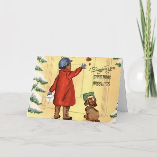 Vintage Afrikanische Weihnachtskarte Feiertagskarte (Vorderseite)