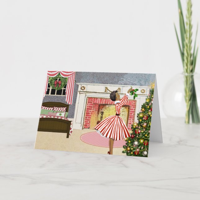 Vintage Afrikanische Weihnachtskarte Feiertagskarte (Vorderseite)