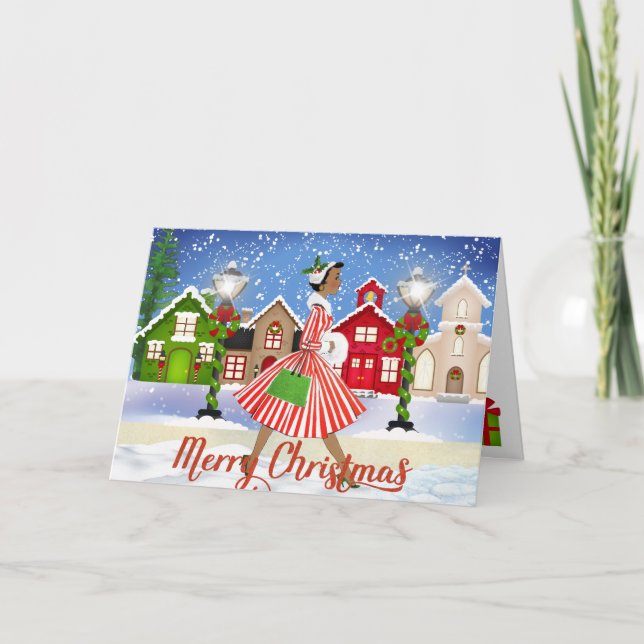 Vintage Afrikanische Weihnachtskarte Karte (Vorderseite)