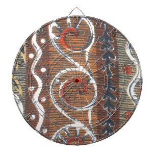 Vintage afrikanischer Motiv-Kunstprint Dartscheibe