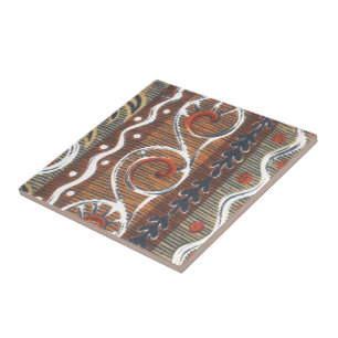 Vintage afrikanischer Motiv-Kunstprint Fliese