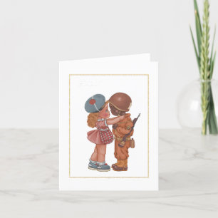 Vintage Afro American Child Note Card Dankeskarte